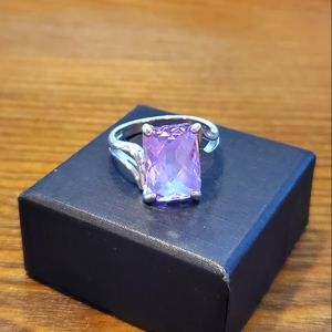 Purple Quartz & Sterling Ring